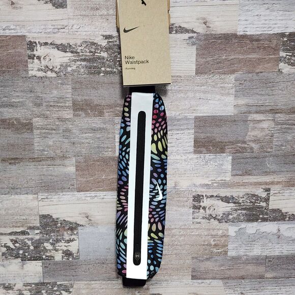 Nike Slim 3.0 Waist Pack Running Fanny Pack Belt Bag Stretch Rainbow NEW - Picture 2 of 10
